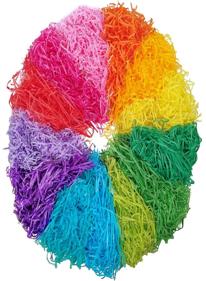 windiy Supla 300g (10.6 oz) 6 Colors Shredded Paper Easter Grass Bag Basket Grass Filler Stuffers Paper Shreds Grass in Hot Pink Yellow Dark Green Light Green Sky Blue Lavender for Easter Egg Hun - Image 1